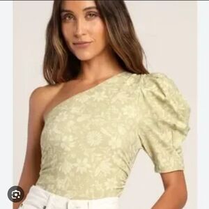 NWT Free People Floral One-Shoulder Bodysuit